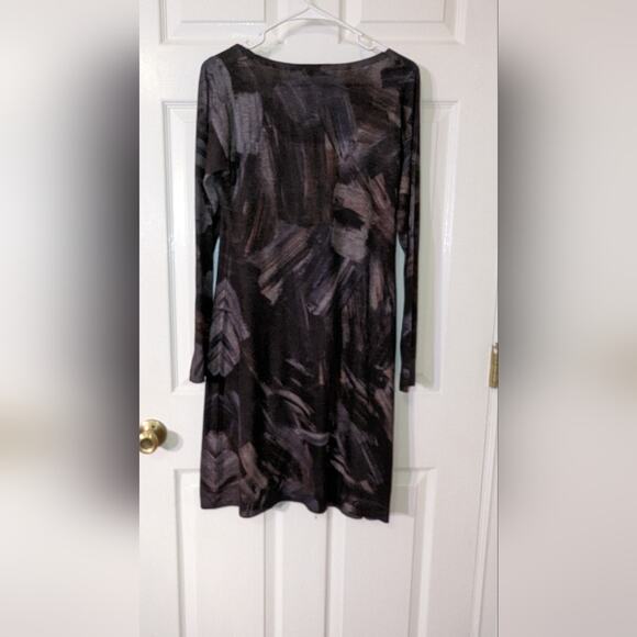 Nally & Millie Fit N Flare Lightweight Sweater Dress Abstract Multicolor size L - Picture 1 of 6